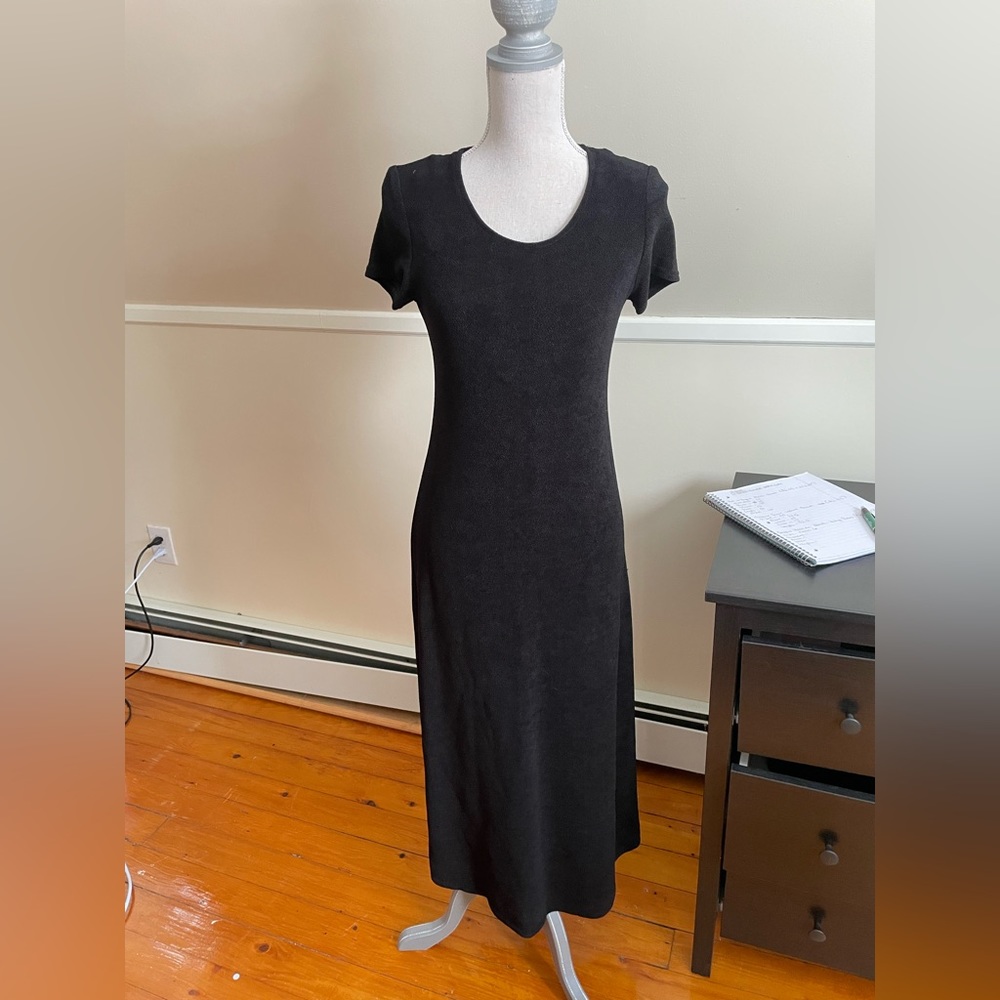 90s Black Slinky Maxi Dress